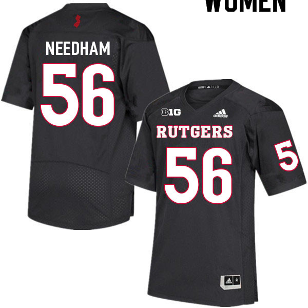 Women #56 Tyler Needham Rutgers Scarlet Knights College Football Jerseys Sale-Black - Click Image to Close
